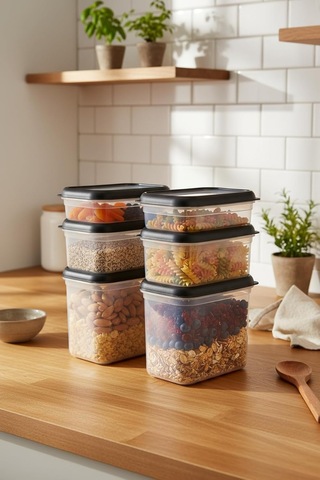 Tr Hide Plus 6'li Saklama Kabı Siyah 2x 1,9lt - 2x 1 Lt - 2x 0,70 Lt Diğer