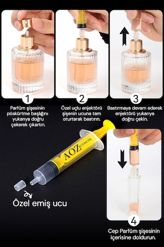 Aoz Kozmetik Parfüm Dolum Seti Doldurulabilir Mini Parfüm Şişesi Cep Parfüm Şişesi Taşınabilir Parfüm Şişesi 10Ml