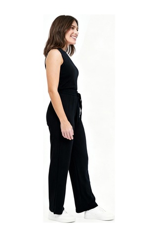 Bayan Pijama Altı Beli Lastikli Rahat Kalıp Siyah