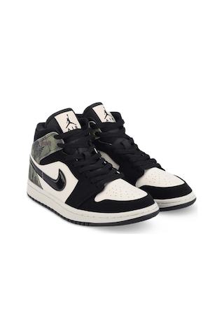 Nike WMNS AIR JORDAN 1 MID CAMO Kadın  Siyah / Kamuflaj Sneaker