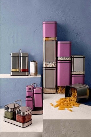 Emsan Plaza 2'li Kaşıklı Baharat Seti Mor