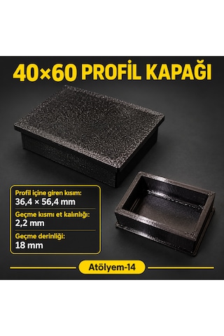 60x40 Profil Kapağı Alüminyum Profil Lüks 60x40 4 Adet