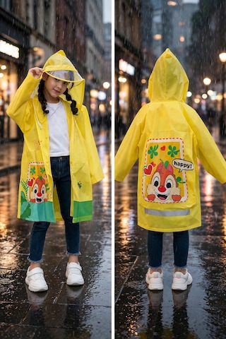 Lilymoon Şeffaf Siperlikli Çocuk Yağmurluk Çanta Taşımalı Sarı