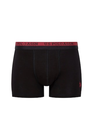 U.S. Polo Assn. U.s Polo Assn. 80522 Erkek Pamuklu 3'lü Boxer-siyah&baskılı&bordo Siyah