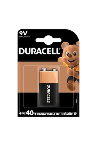 Duracell 6LR61/MN1604 Alkalin 9V Pil 3'lü