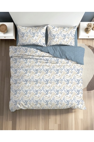 Fixbox Çift Kişilik Ranforce Nevresim Takımı Folha İndigo Çok Renkli