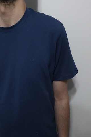 Santa Dmctekstil Erkek 2675 Düz Spor Kesim Rahat Kalıp Bisiklet Yaka Basic T-shirt Indigo