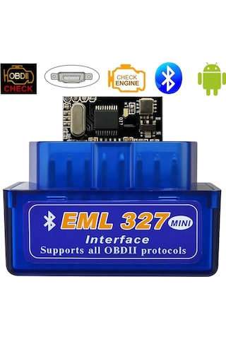 Eml 327obd2 Süper Mini Bluetoothlu V2.1 Arıza Tespit Cihazı