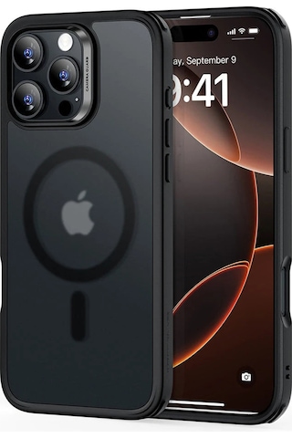 Esr Apple Uyumlu iPhone 16 Pro Kılıf + Ekran Koruyucu Set Halolock Magsafe Classic Silikon Buzlu Siyah