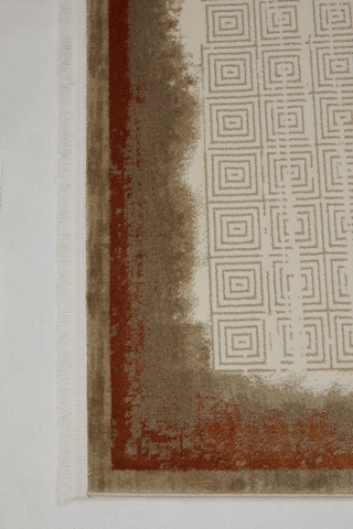 Çam Halı Lizbon 4513 Taba Enti Halı Modern Eskitme Desenli Makine Halısı