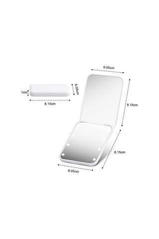 Valkyrie 8 Led Işıklı Katlanır Makyaj Aynası Beyaz