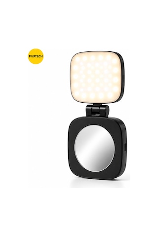 Xk-fl05 Magsafe Uyumlu Aynalı Mini Led Fill Light Taşınabilir Telefon Standı Fotoğraf Ve Video Işığı - Siyah