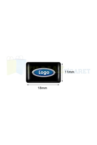 Ford Logo Arma Direksiyon Jant Vites Torpido Ayna Damla Silikon Etiket Çıkartma Oto Sticker 18x11mm