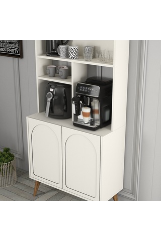 Lyon Kahve Köşesi 80cm - Krem / Ceviz