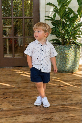 Baby Lory Kids Store Erkek Çocuk Beyaz Keten Gömlek Takım Beyaz - Lacivert