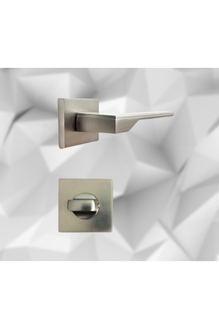 Stilo Inox 5 Adet Oda 2 Adet Wc Kare Rozetli Kapı Kolu Set - Stılo Inox 5+2