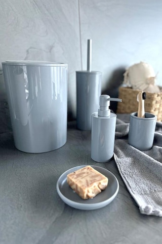 Primanova Flores 5'li Banyo Seti - Gri