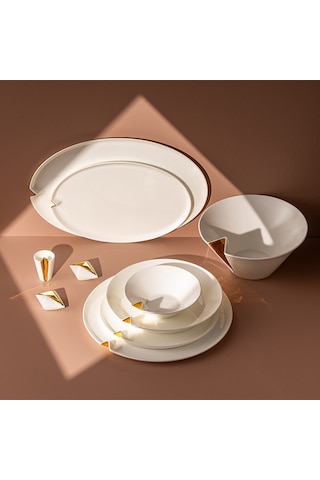 Jumbo Notch Gold 58 Parça 12 Kişilik Yemek Takımı