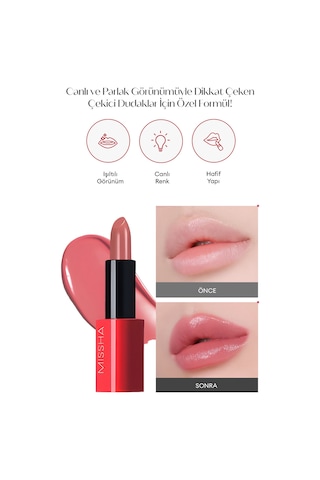 Missha Dare Rouge Sheer Sleek Yoğun Pigmentli Besleyici Nemli Bitişli Ruj 10 All That Rose