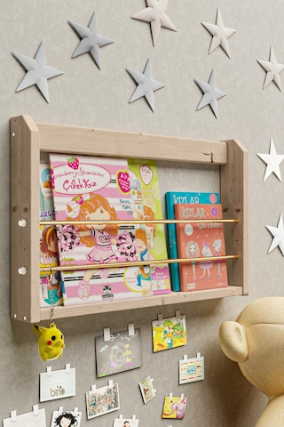 Bino Bino Çalışma Odası Kitaplık Duvar Rafı Montessori Kitaplık