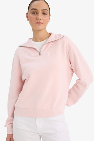 Defacto Regular Fit Yarım Fermuarlı Balıkçı Yaka Basic Düz Sweatshirt G4761ax25wnpn648 Pembe-pn648
