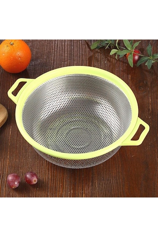 Xurunkeji Saplı Ve Ayaklı Paslanmaz Çelik Süzgeç Büyük Metal Yeşil Süzgeç Makarna, Meyve, Sebze, Erişte, Salatalar İçin Yeşil