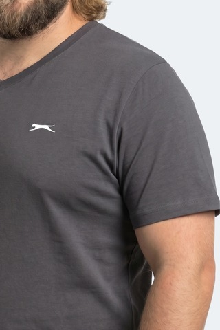 Slazenger Rıvaldo Jmb Erkek Büyük Beden Koyu Gri Tişört