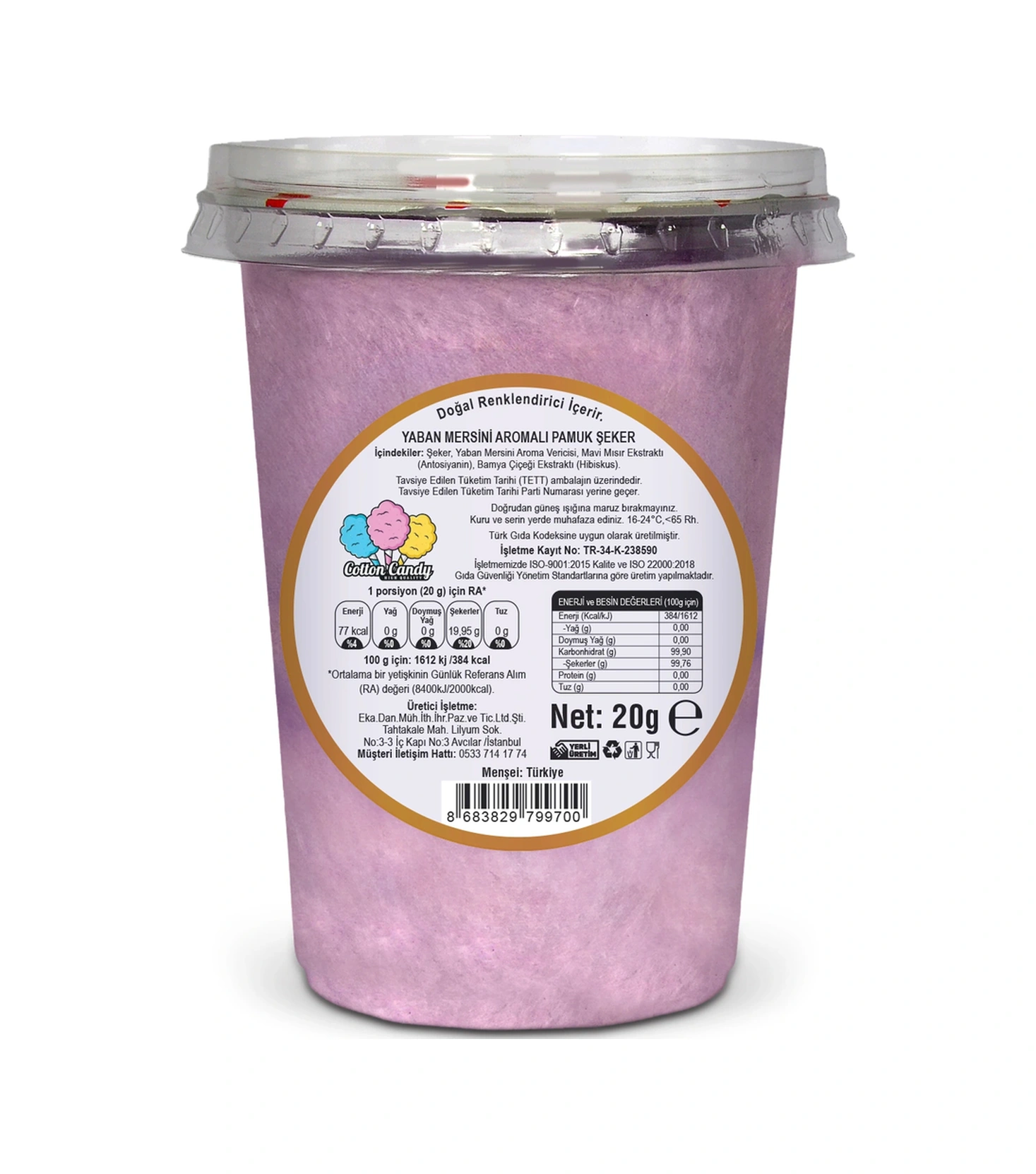 Yaban Mersini Aromalı Gurme Pamuk Şeker