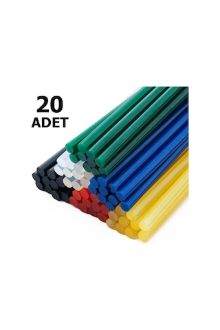 20 Adet. Renkli Silikon. 11 Mm. Sıcak Kalın Silikon. Karışık Renk