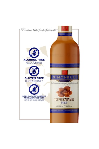 Simonelli Kahve Şurubu Toffee Karamel Aromalı 700 ML + Pompa Simonelli