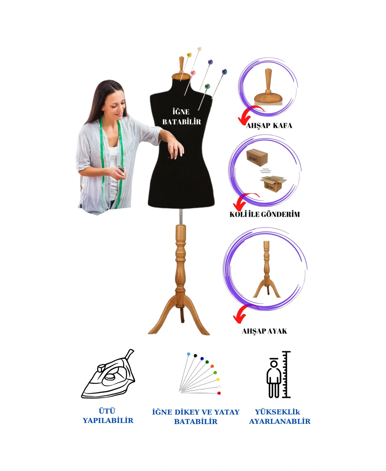 44 Beden Full Iğne Batabilen Terzi Mankeni Prova Mankeni Vitrin Mankeni Po-01 1836