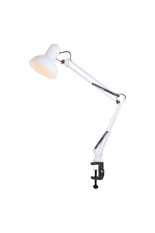 Perro Mandallı Beyaz Ders Çalışma Masası Lambası Beyaz