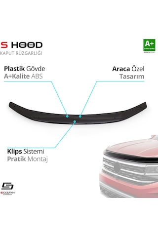 S-dizayn Honda Civic Abs Plastik Kaput Rüzgarlığı 2012-2016 A+kalite