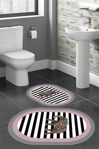Eliana Home Dijital Baskı 2'li Banyo Paspas Takımı Lna5-hs534 100x60 Ve 60x50 Cm Mor