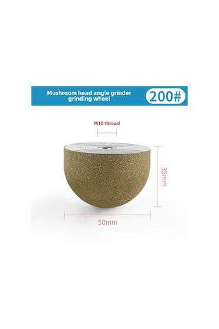 Yunboo Küçük Mantar Kafalı Elmas Zımpara Taş, Porselen, Çanak Yapımı İçin İç Bükey Yuvarlak Taban Zımparalama Aleti 200 İnce