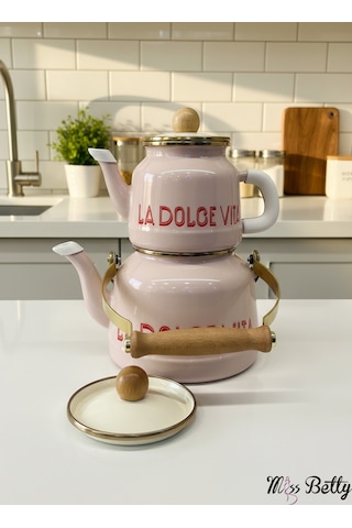 Dolce Vita Emaye Çaydanlık Pembe