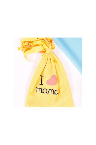 Yeni Doğan 3-6 Ay Kuzu Figürlü Şapkalı 3'lü Bebek Takımı Sarı Sarı