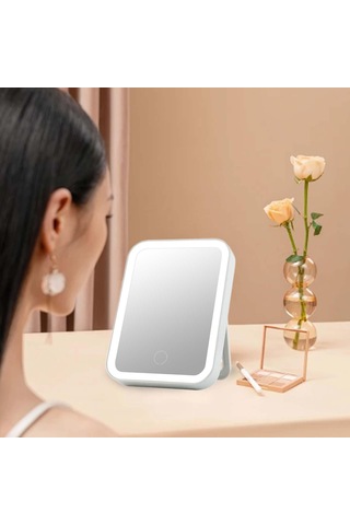 Homyl Yurtlar Yatak Odası Için Masaüstü Led Aynalar Usb Beyaz Beyaz