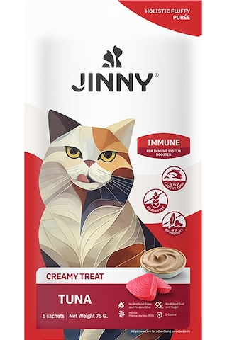 Jinny Ton Balıklı Creamy Kedi Ödülü 5x15 Gr Jinny Ton Balıklı Creamy Kedi Ödülü 5x15 Gr