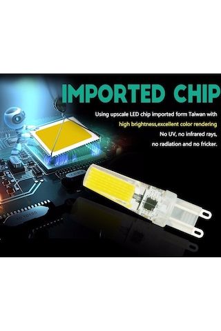 10 ADET G9 LED AMPÜL 9 WATT BEYAZ IŞIK ( DİMMERLİ )