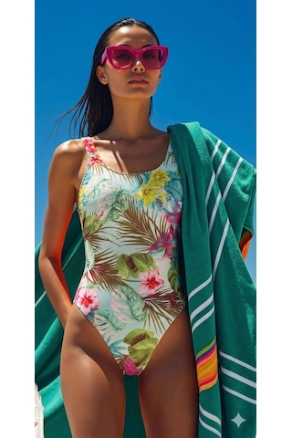 Deep Beach U Yaka Kalın Askılı Mayo Db200794ma Çok Renkli