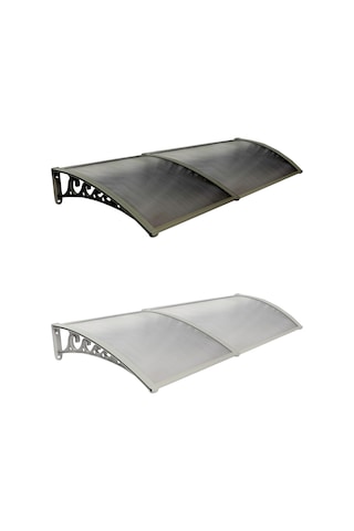 Plastik Ayak 6mm Levhalı Pratik Sundurma Kanopi 100x240 Cm Siyah