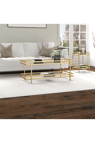 Yashira Gold Metal&cam Orta Sehpa