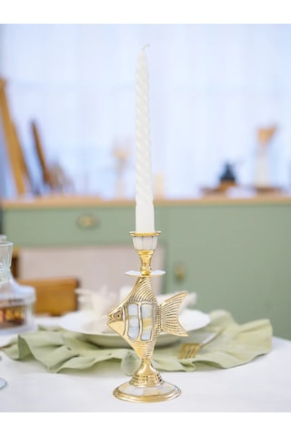 Gang Ipekli Pirinç "balık" Şeklindeki Şamdan, El Yapımı, Hindistan 156276513 Altın Rengi