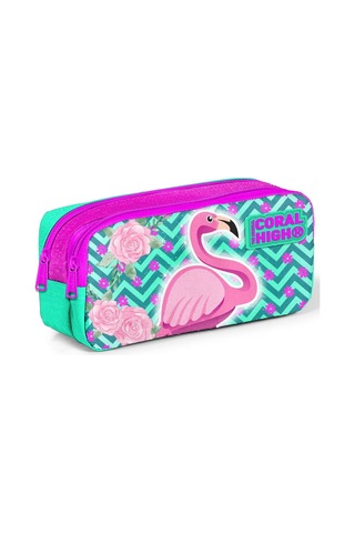 Coral High Pembe Flamingo Kız Çocuk İlkokul Çantası ve Kalemlik S