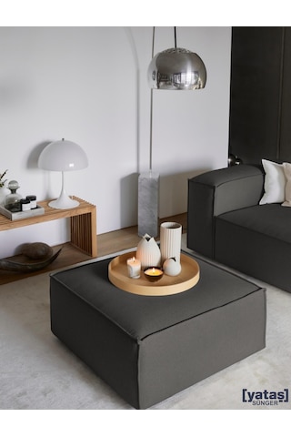 Most Mollis Kare Puf Silinebilir 41 Koyu Antrasit Keten Kumaş Yum