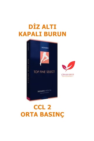 Sigvaris Top Fine Burnu Kapalı Diz Altı/Diz Altı Varis Çorabı (443321455) Siyah Standart M Kapalı Uzun