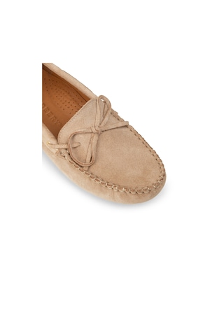 Deery Kadın Hakiki Süet Bej Loafer Ayakkabı - Dl505zbejc01