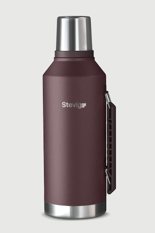 Stevig 1 Camper Klasik Kulplu Sızdırmaz Çelik Termos 2.2 Lt Dark Plum St-262 Bordo