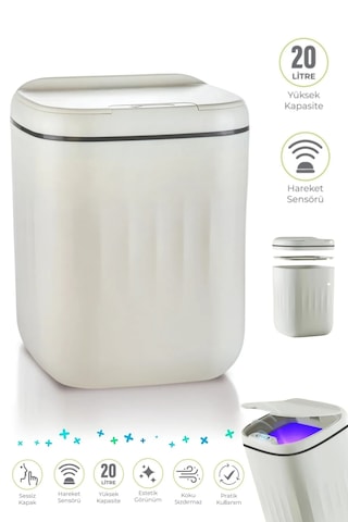 Baysa Sensörlü Çöp Kovası Mutfak Banyo Ofis 20l Uv Işıklı Kova